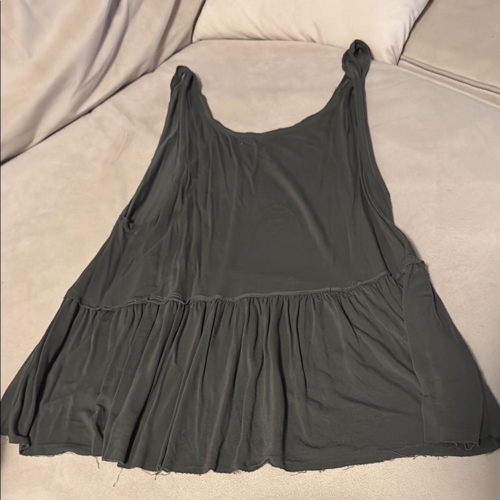 Mossimo Supply Co. Green Sleeveless Asymmetrical Tank Top